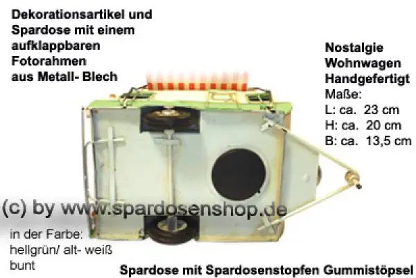 Nostalgie Wohnwagen hellgrün unten